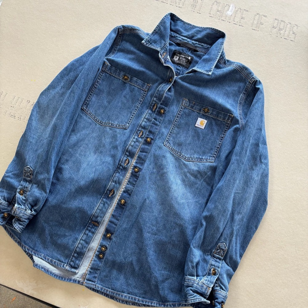 Y2K Workwear WIP Style Carhartt Denim Button Up
